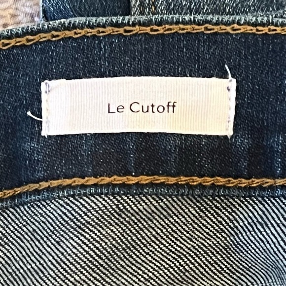 FRAME LE CUTOFF DISTRESSED DARK WASH DENIM SHORTS NWT WOMEN'S SIZE 31 - Picture 11 of 14